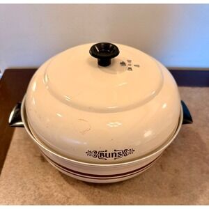 Vintage Mirro Buns Warmer Steamer Cream Aluminum 3 Piece Set Made in USA